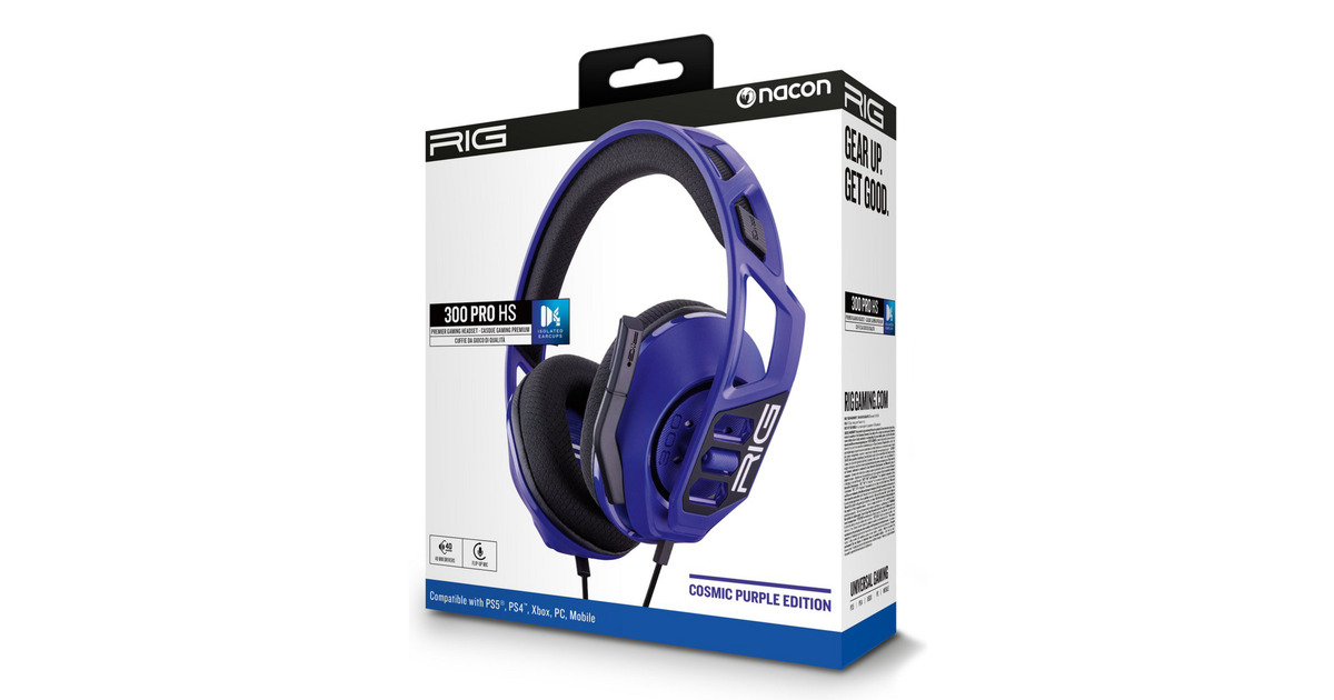 NaconRIG 300 PRO HS Cosmic over-ear gaming headset  (Paars, PlayStation 4, PlayStation 5, Windows, Nintendo Switch)