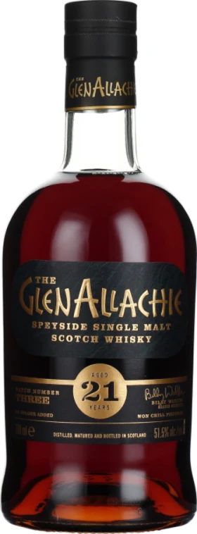GLENALLACHIE 21 YEARS CASK STRENGTH BATCH NUMBER THREE 70CL