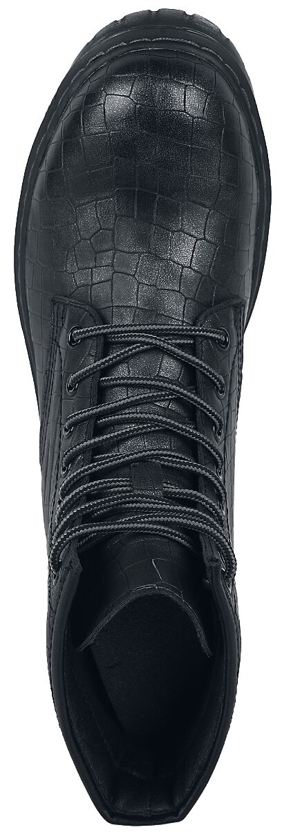 Bottines Lacées Motif Crocodile | Black Premium by EMP Bottes