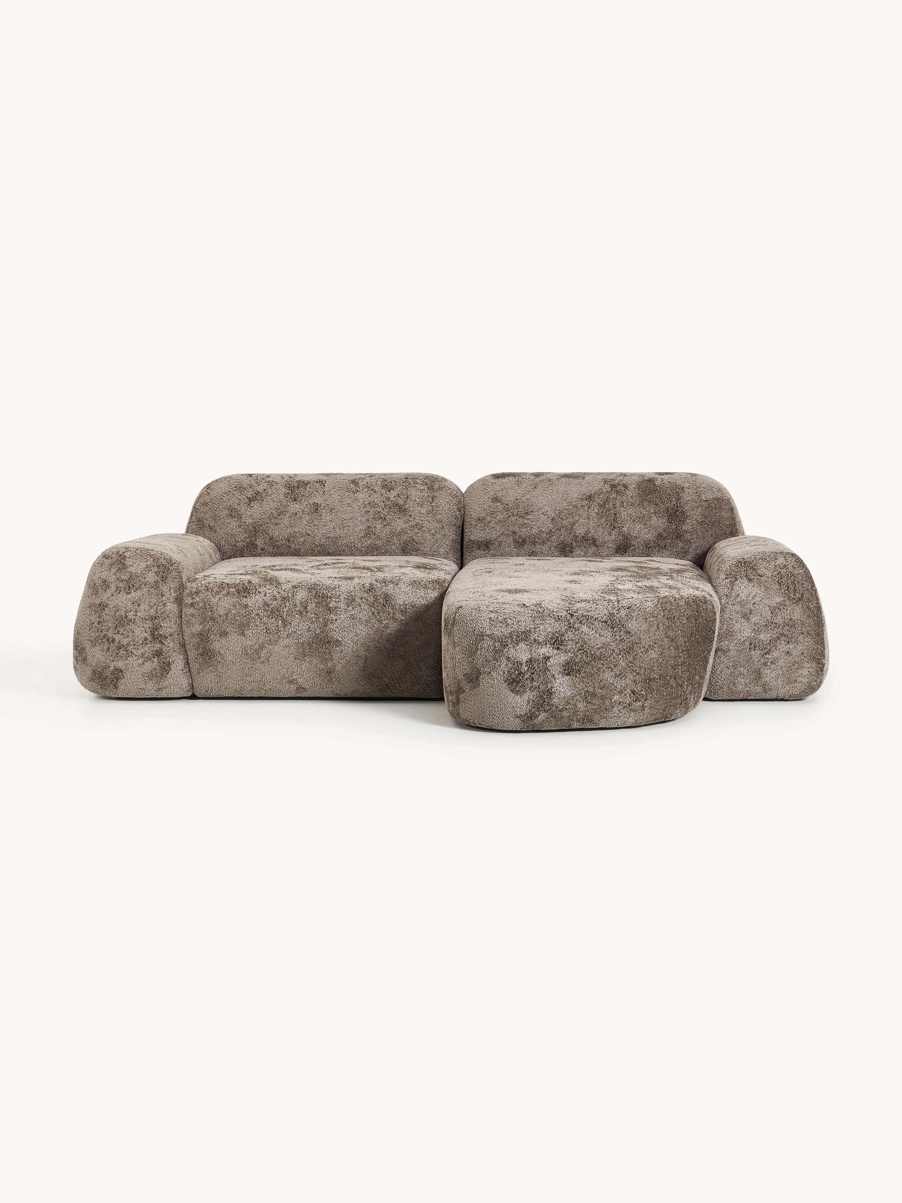 Modulaire teddy-bouclé hoekbank Wolke (3-zits)