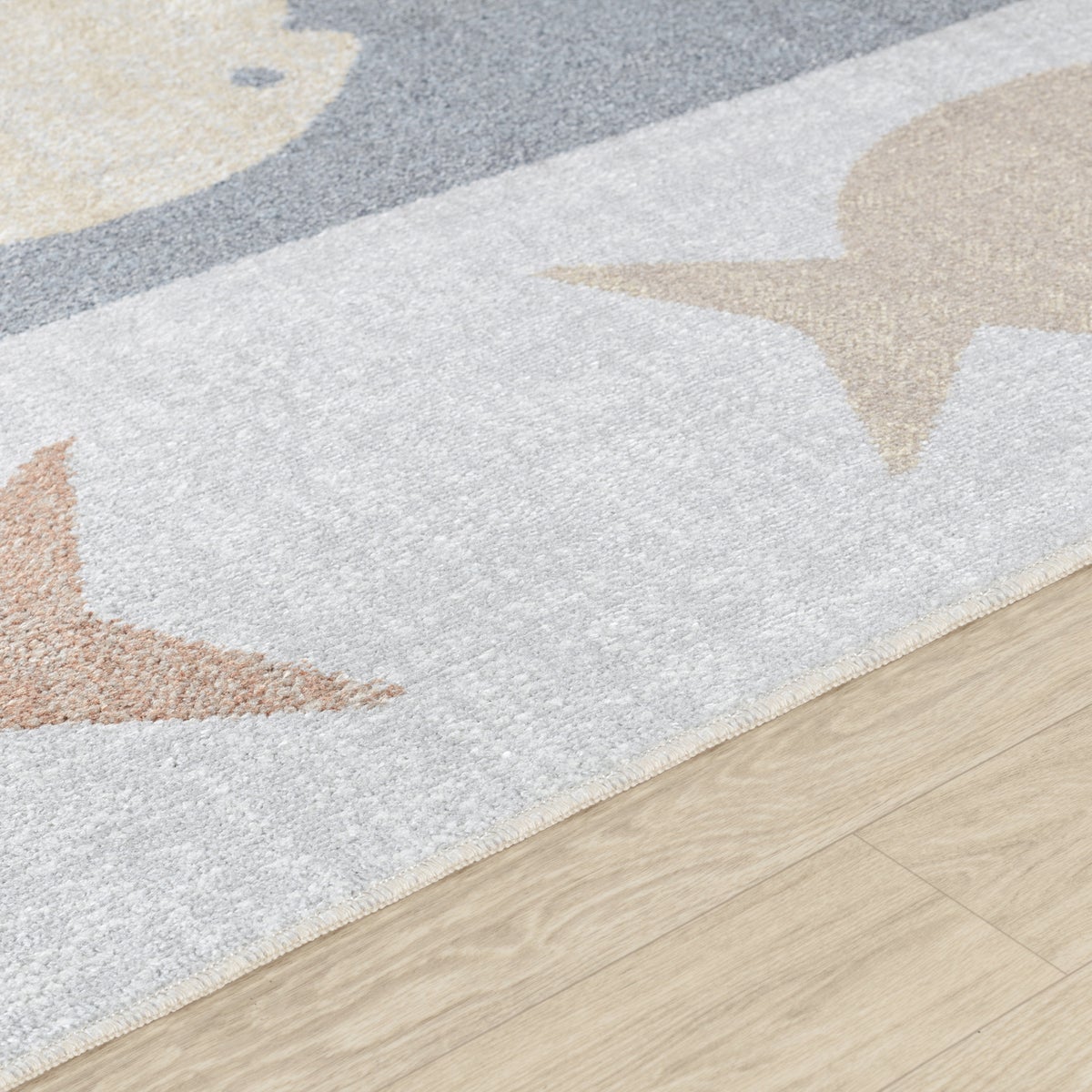 Machinewasbaar kinderkleed, vismotief, beige/grijs/oranje, 120x170 cm, AQUAFIESTA