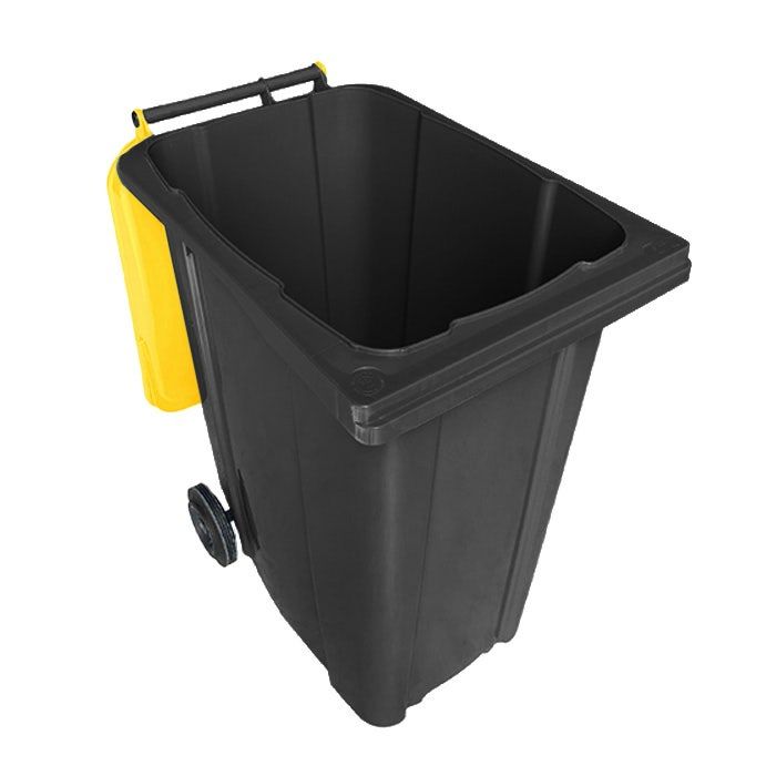 Afvalcontainer 360 liter grijs met geel deksel (6097145650669)