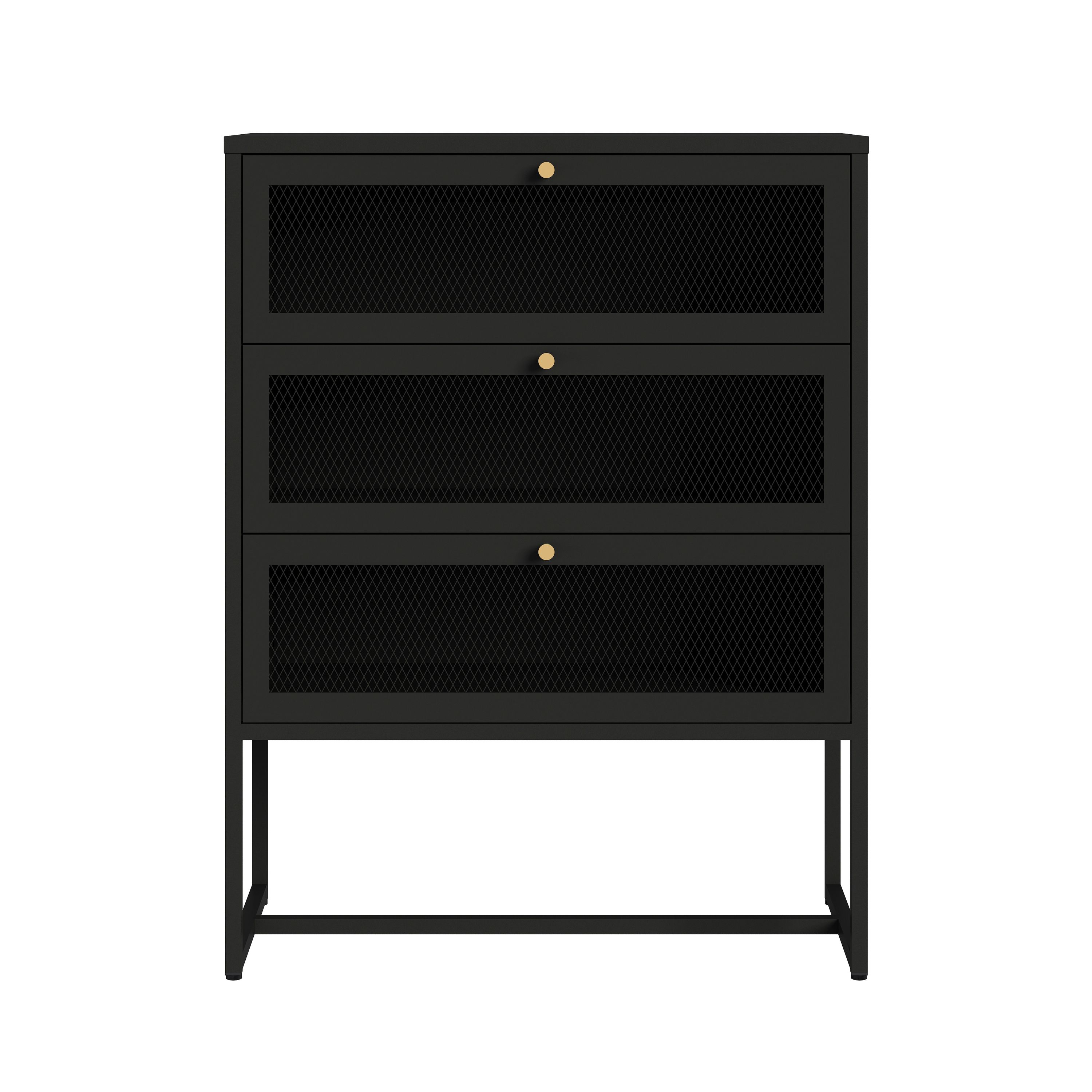 Kommode Metall GILSEY 80 x 105 cm schwarz