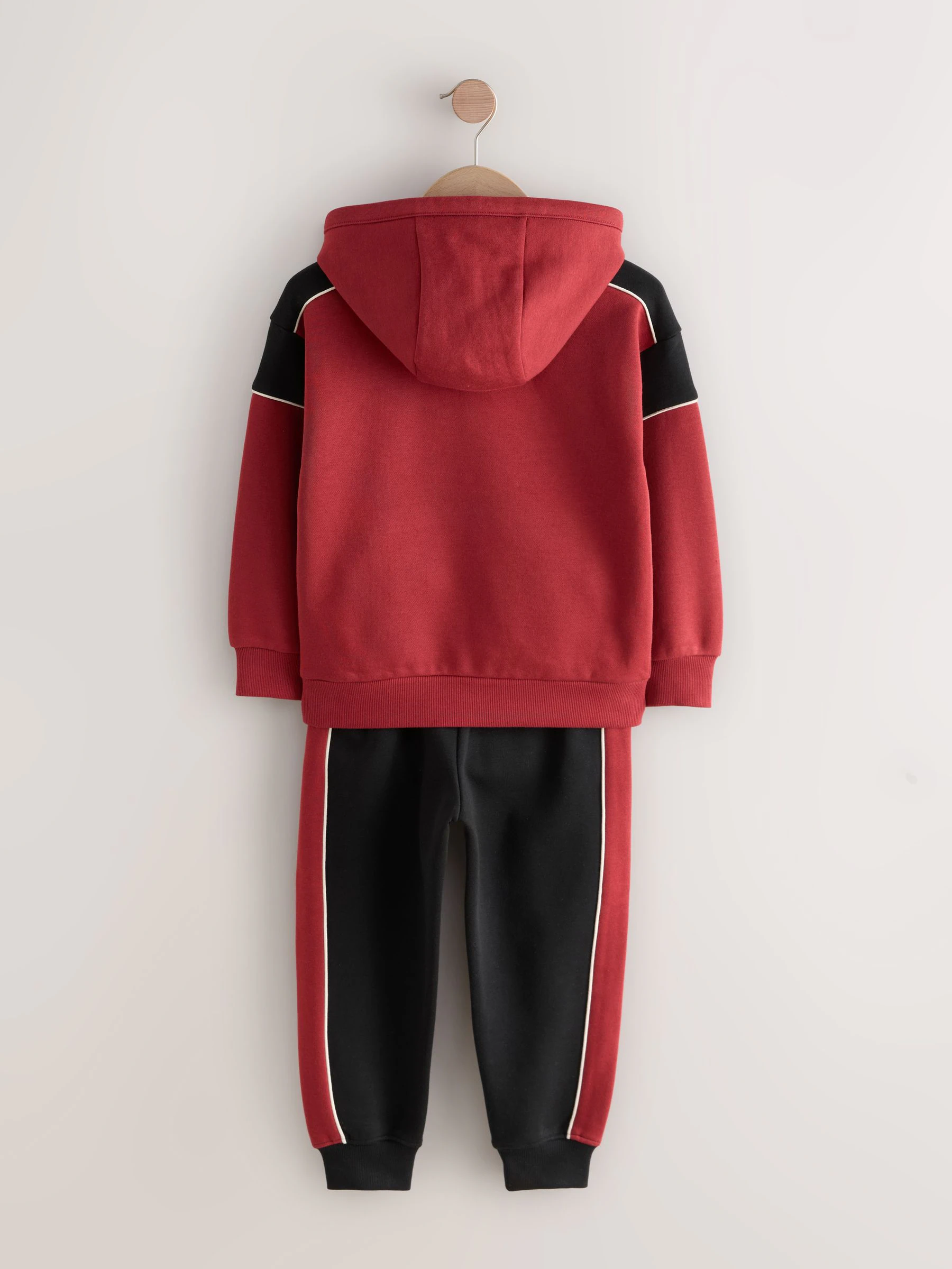 Zwart/rood - Colourblock Hoodie Set