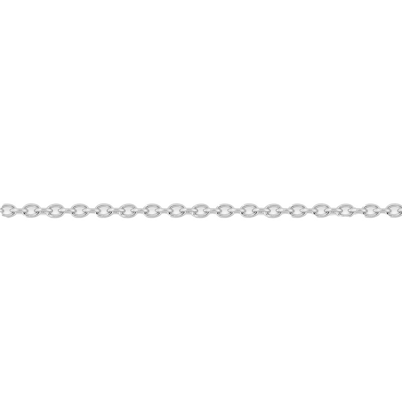 Chaîne femme 40 cm - Maille Forçat rond - Or blanc 18 Carats - Largeur 0.90 mm