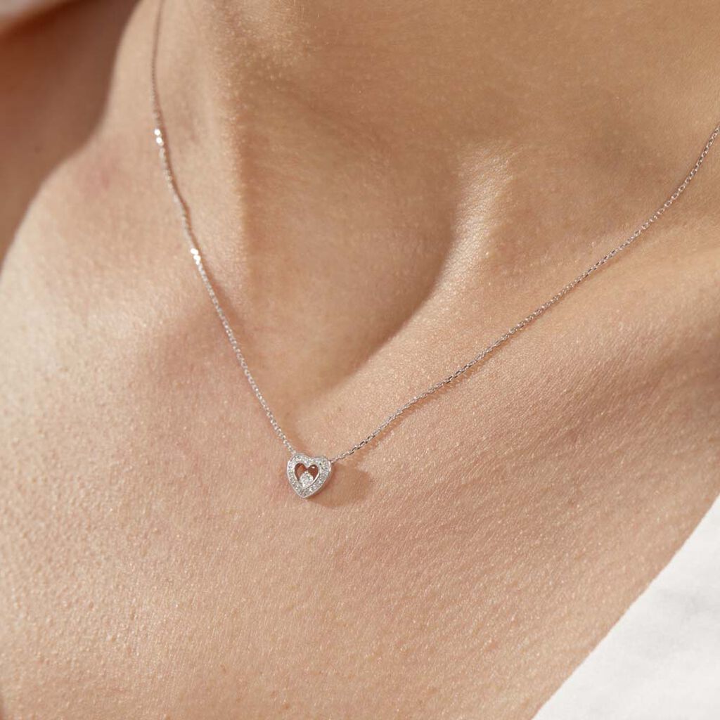 Collier Purete Or Blanc Diamant