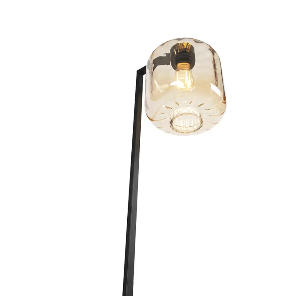 Qazqa vloerlampen qara beige e27