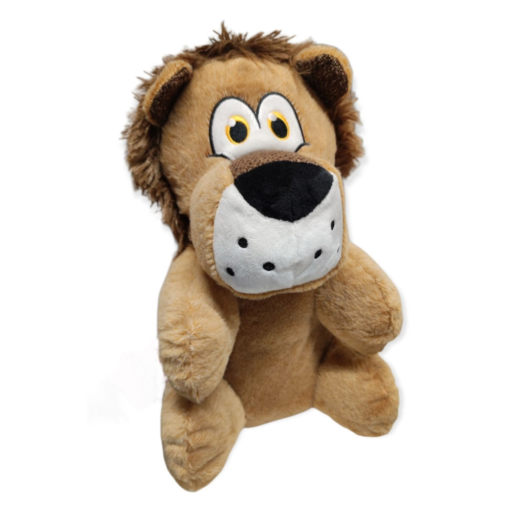 Peluche henny lion couleur brun 37cm jouet pour chien
