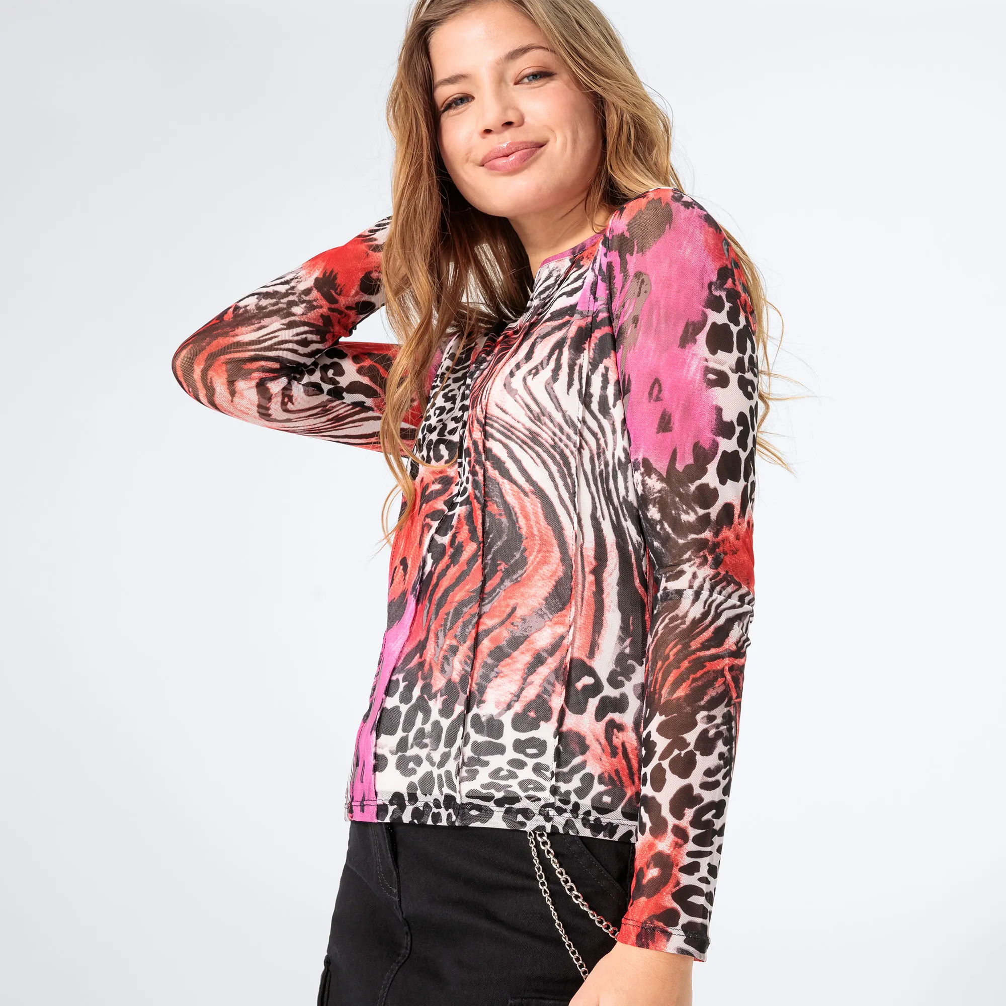 Damen-Shirt mit Animal-Muster