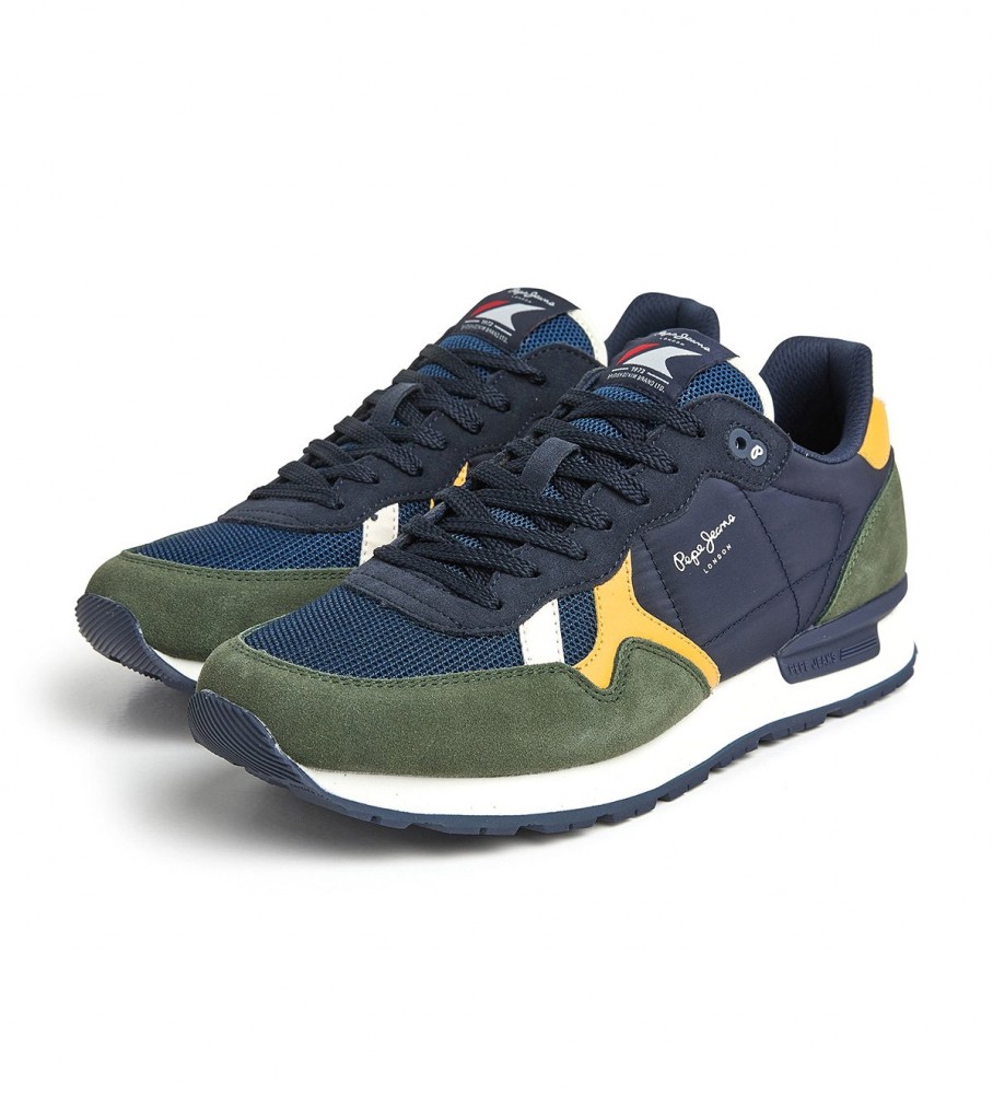 Tênis Pepe Jeans Brit Heritage M em couro azul-marinho