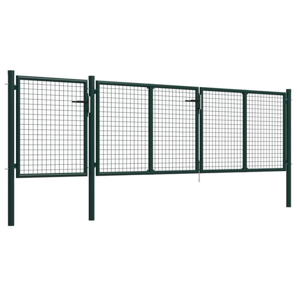 vidaXL Hageport stål 400x100 cm grønn