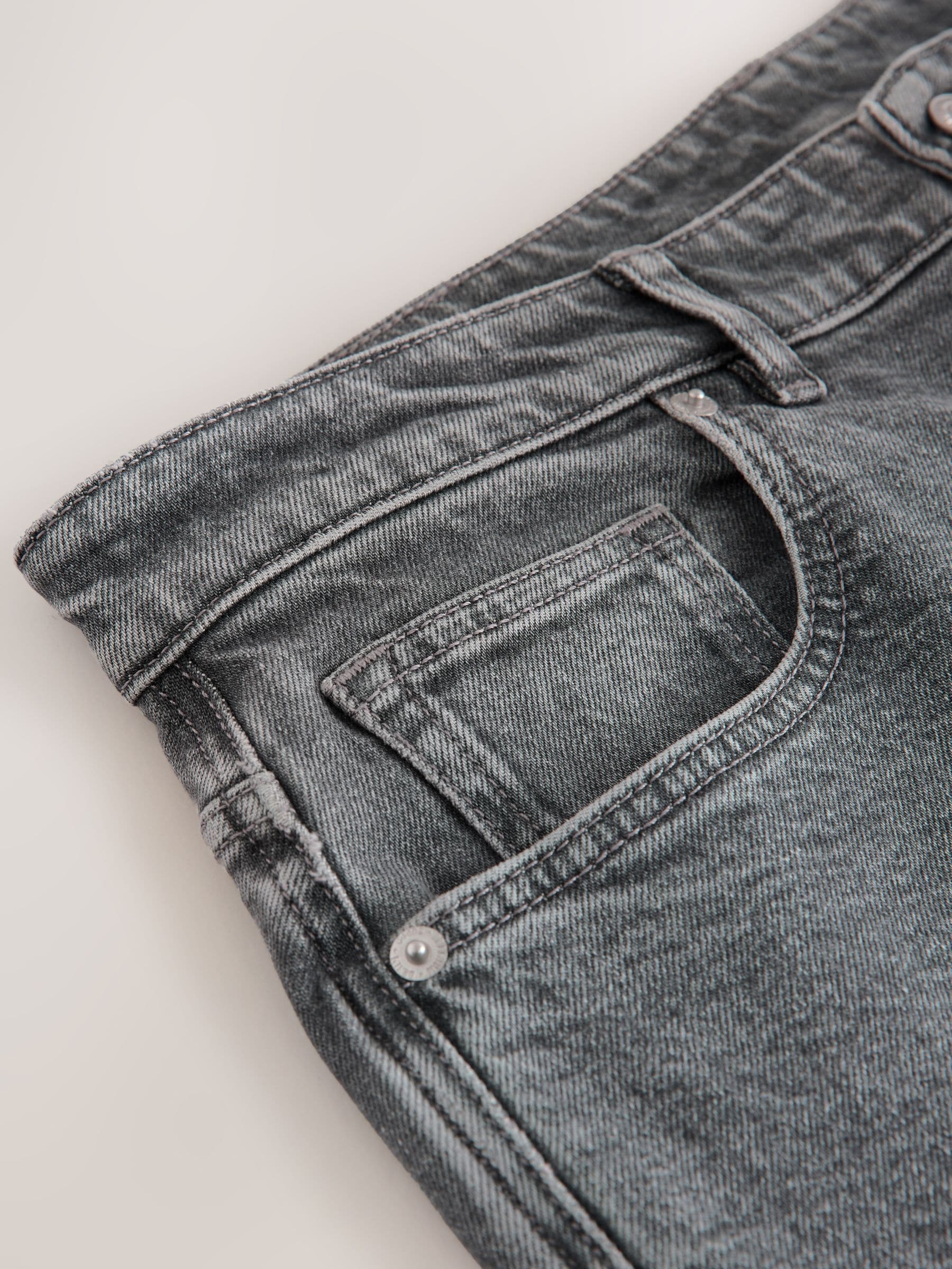 Lichtgrijs - Slim Fit - Vintage wash denim jeans
