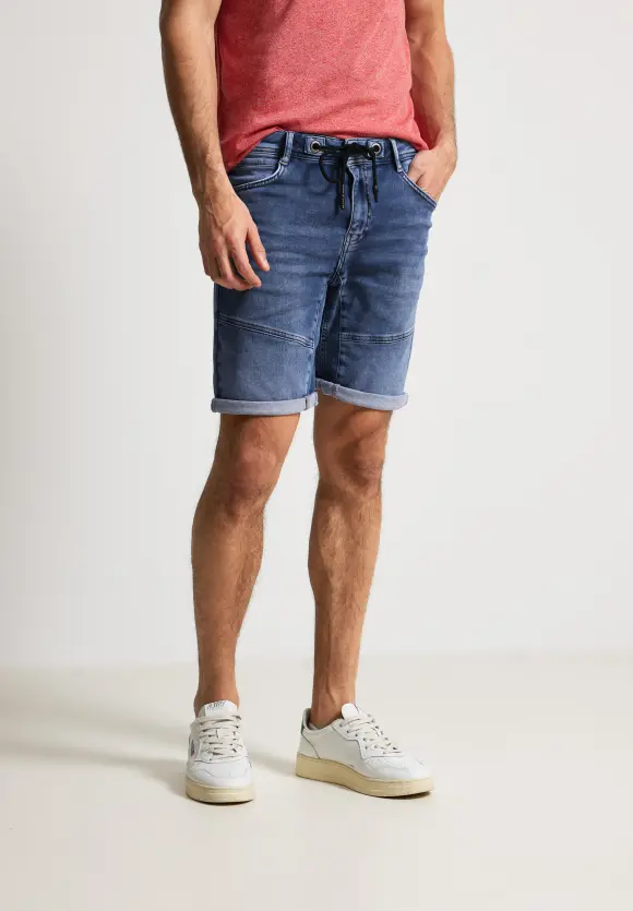 Relaxed Fit Jeansshorts - sports blue random wash