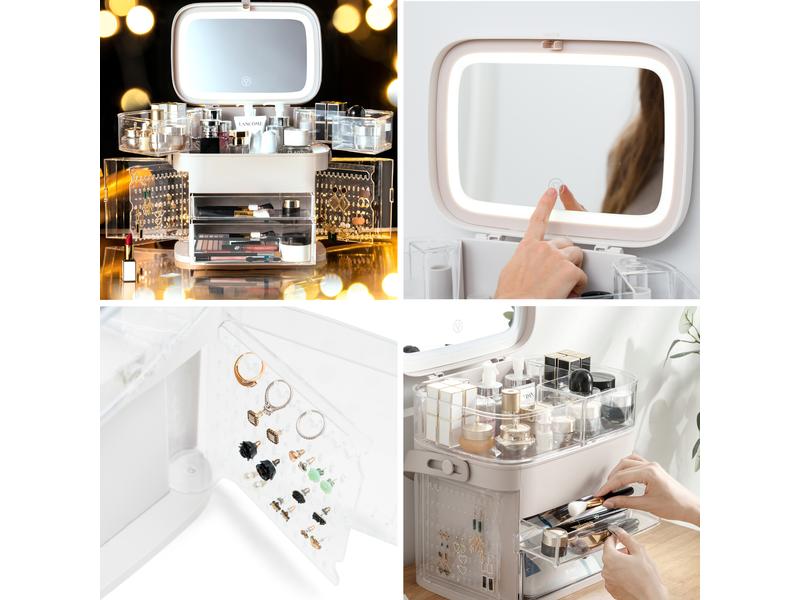 Rio Make-up Organizer Ultimate Beauty Storage Box Kosmetikbox mit Schminkspiegel