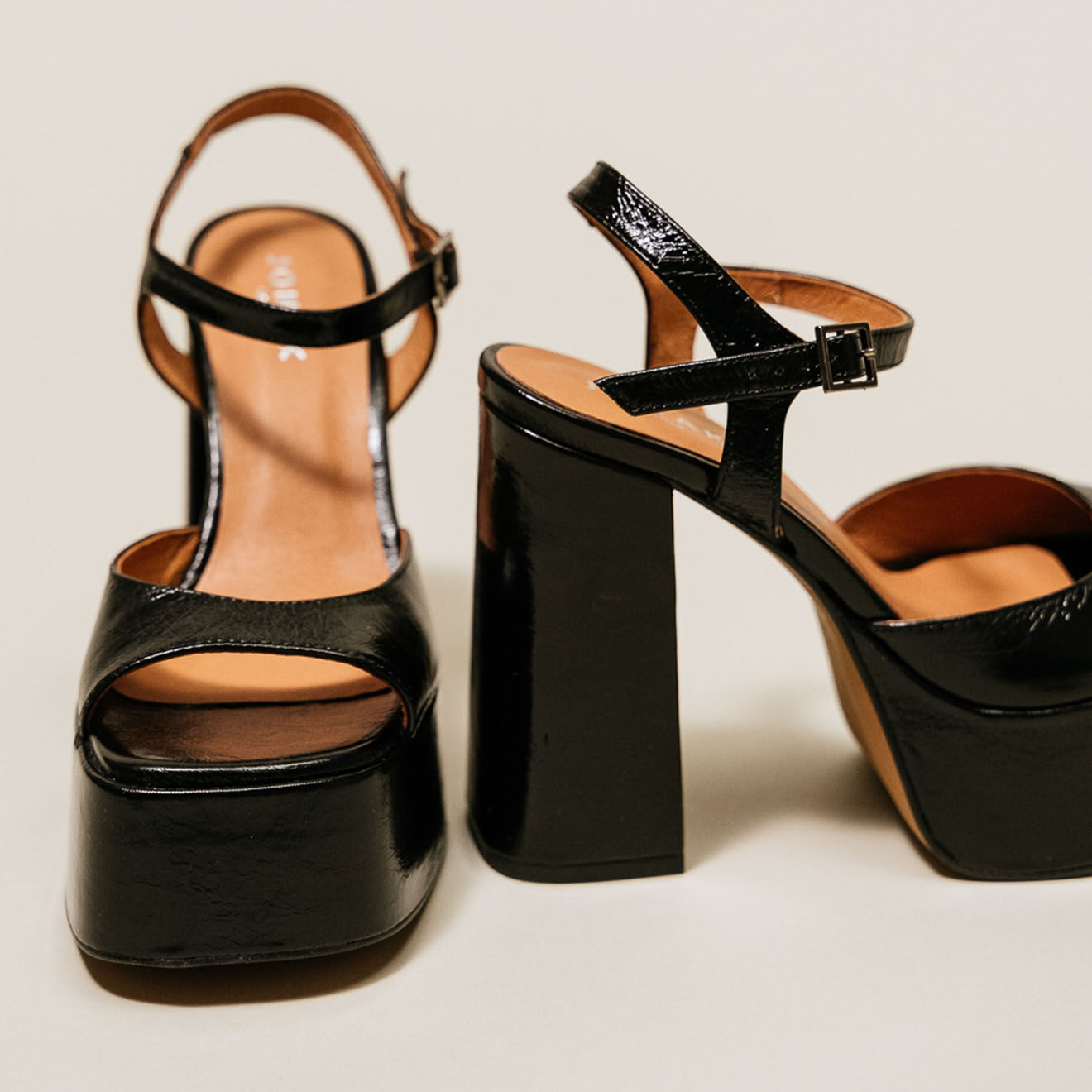 Jonak Sandales en Cuir Basile noires - Talon 11 cm