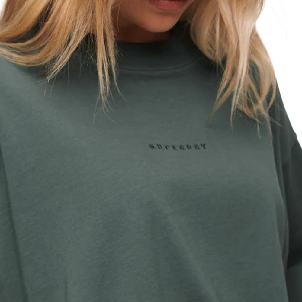 Superdry T-shirt Vert Femme Superdry Micro Logo