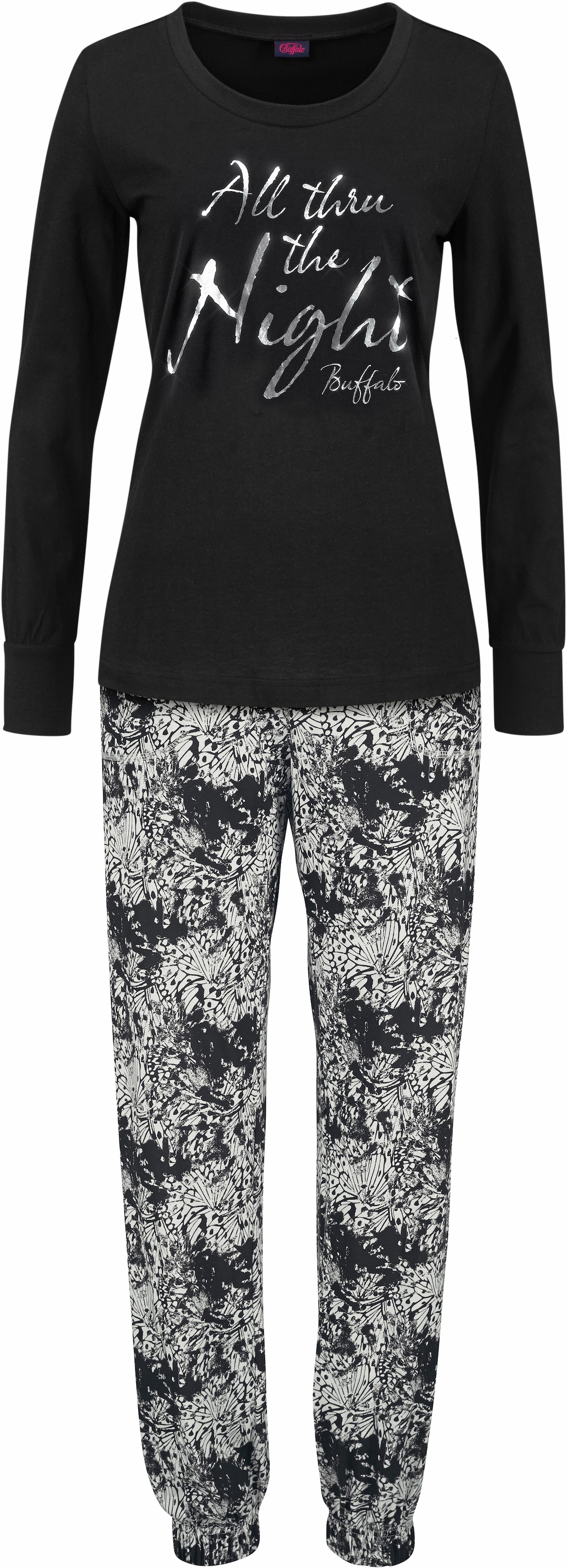Buffalo Pyjama 2 Stk. tlg., gemusterte Hose mit Eingrifftaschen
