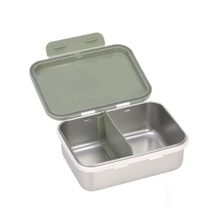 Lässig Brotdose Kinder - Edelstahl Lunchbox, Happy Prints Oliv