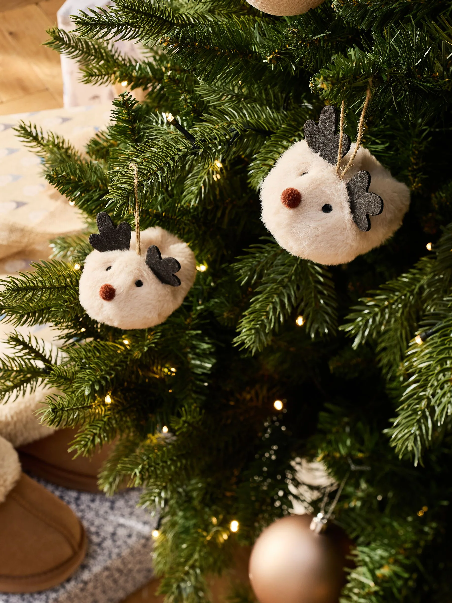 Set van 2 rendier Pantoffel Kerstmis ballen