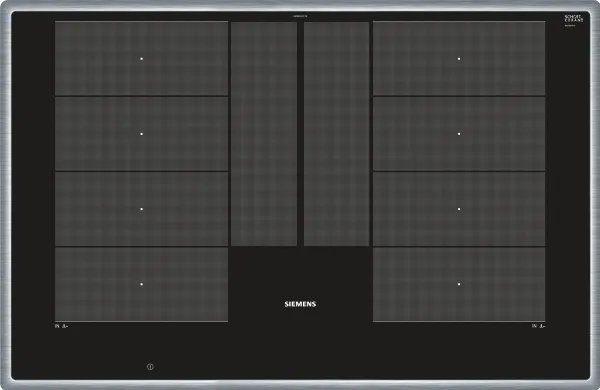 Siemens iQ700 EX845LYC1E - Induktions kogeplade - 4 plader - Niche - bredde: 78 cm - dybde: 50 cm - med rustfrit stål-pynt - sort/rustfrit stål
