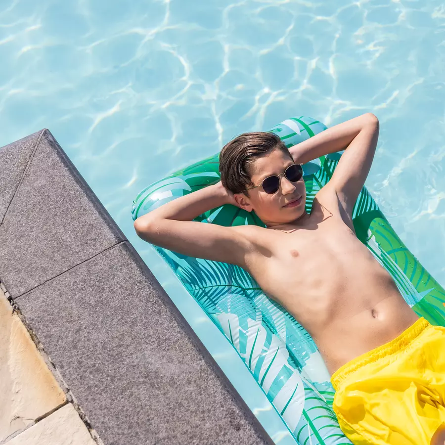 Swim Essentials Luxus-Wasserbett Green Tropical Leaves