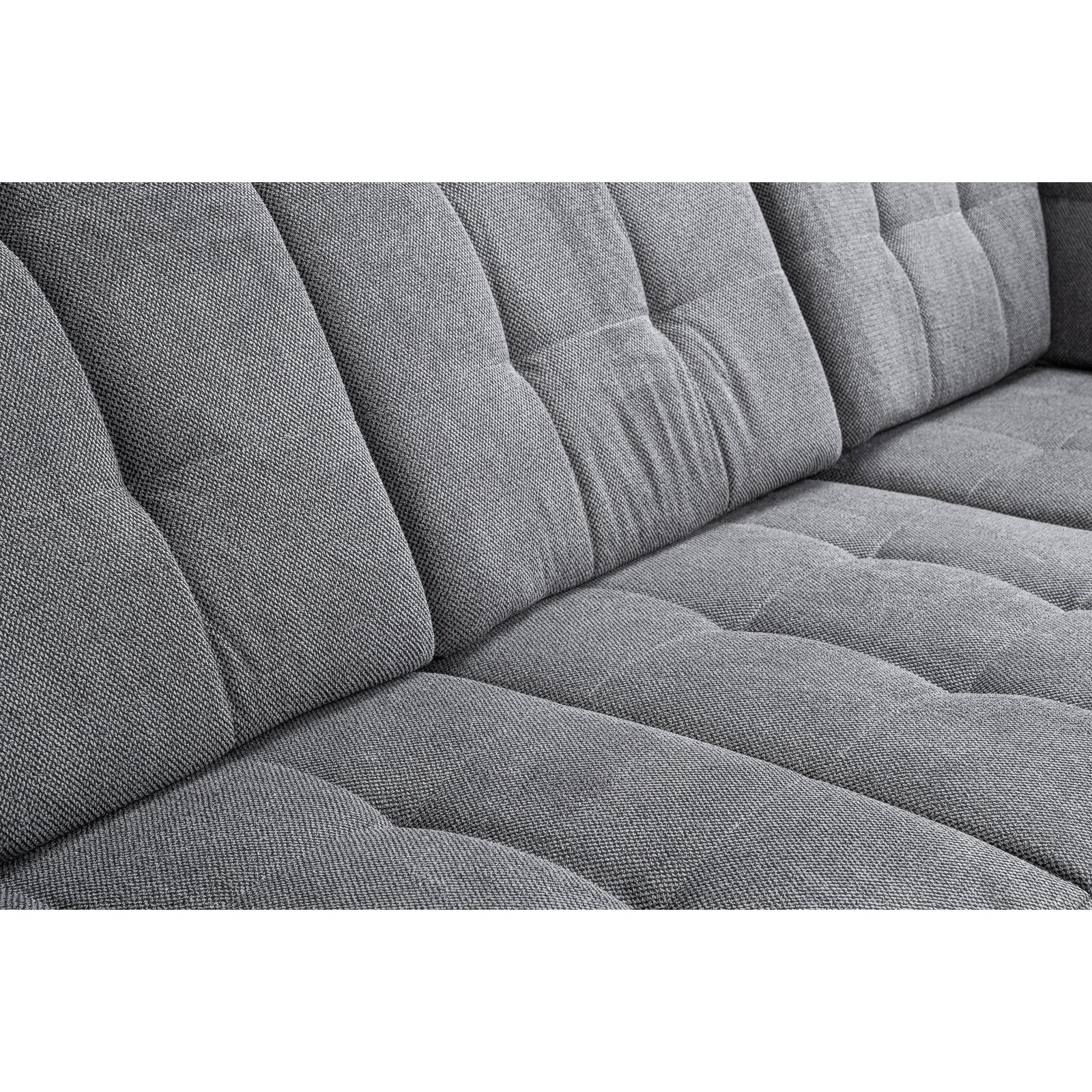 Ecksofa Nicole Stoff grau, Recamière rechts
