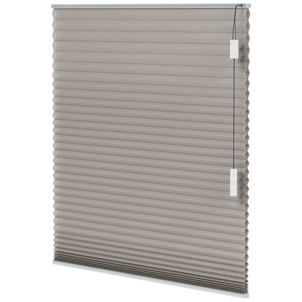 Fenstr plisségordijn Montreal dubbel 25mm lichtdoorlatend - taupe (30019)