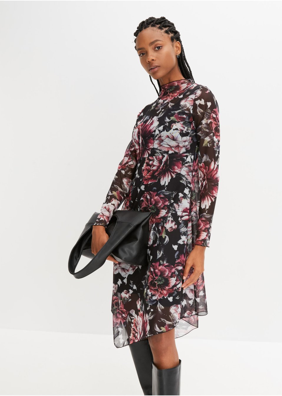 Asymmetrische mesh jurk