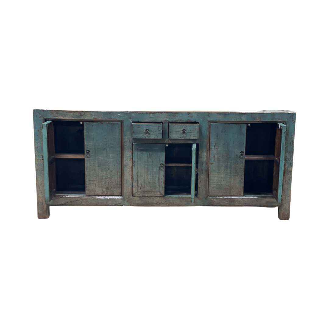 Dressoir 6 deurs 2 lades blauw lak/finished Dressoir 6dr 2la blauw lak/finished
