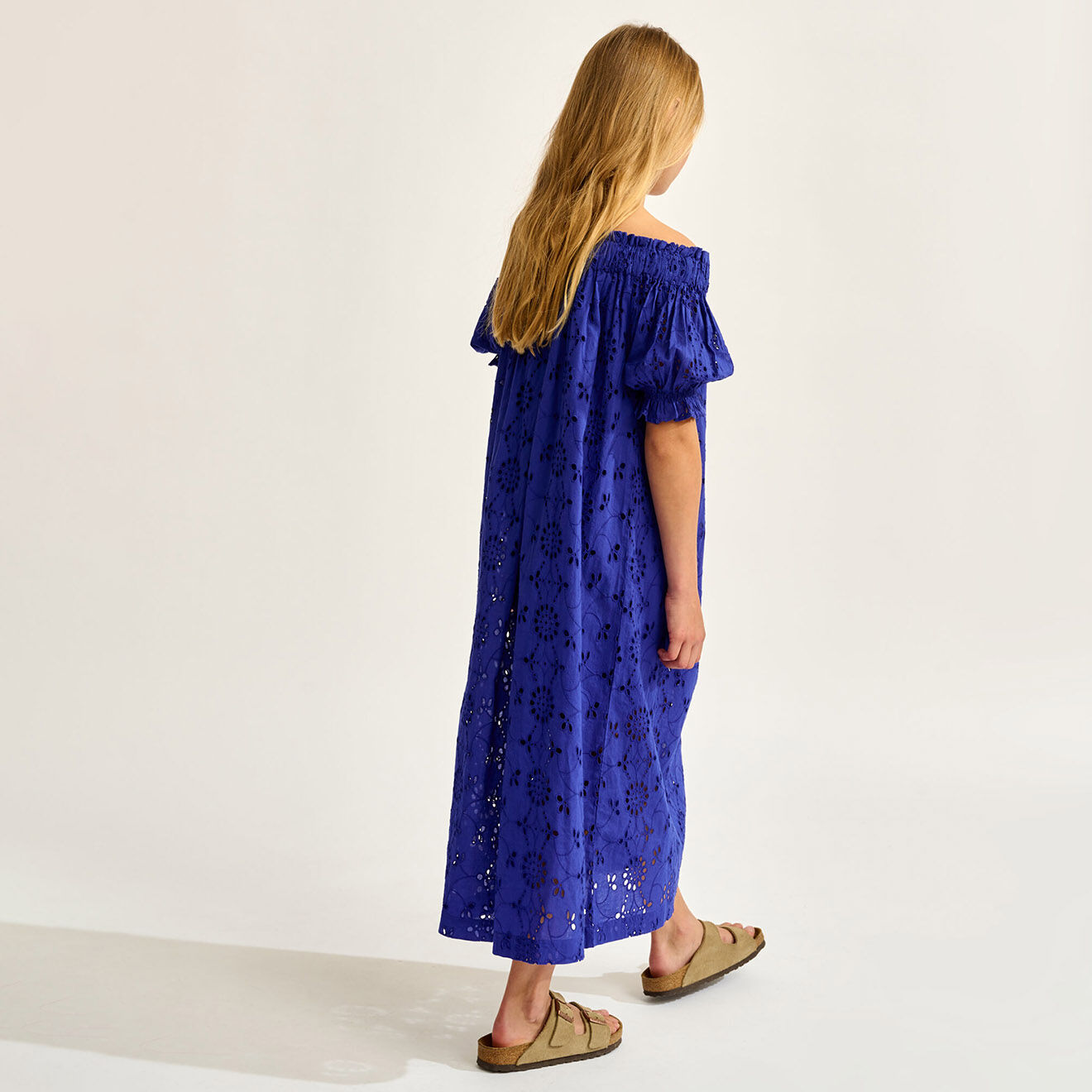 Bellerose Robe en Popeline brodée Henna bleue