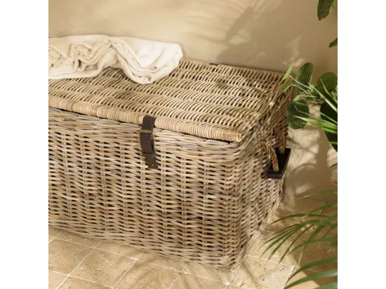KALLY - Coffre de rangement en kubu naturel 100cm