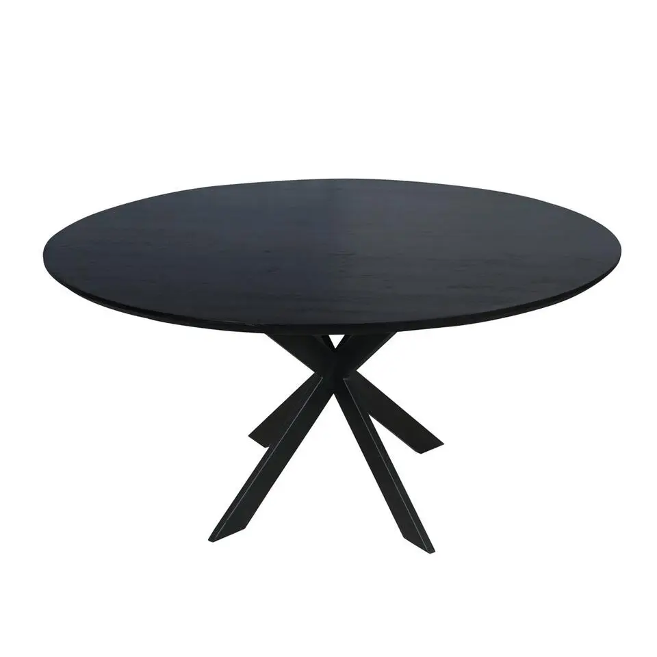 Eettafel Zwart Hout - 150x150x76cm - Ferris