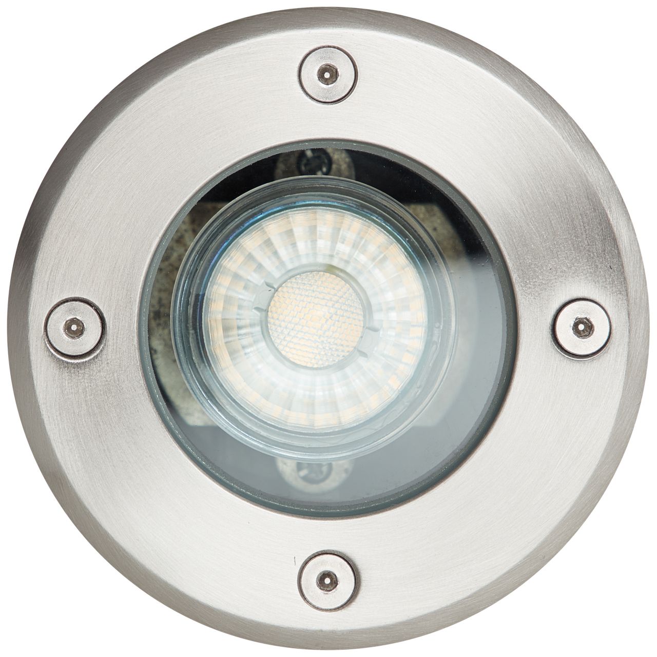 BRILLIANT Itch Außen-Bodeneinbauleuchte 11cm edelstahl | 1x PAR51, GU10, 20W, geeignet für Reflektorlampen (nicht enthalten)