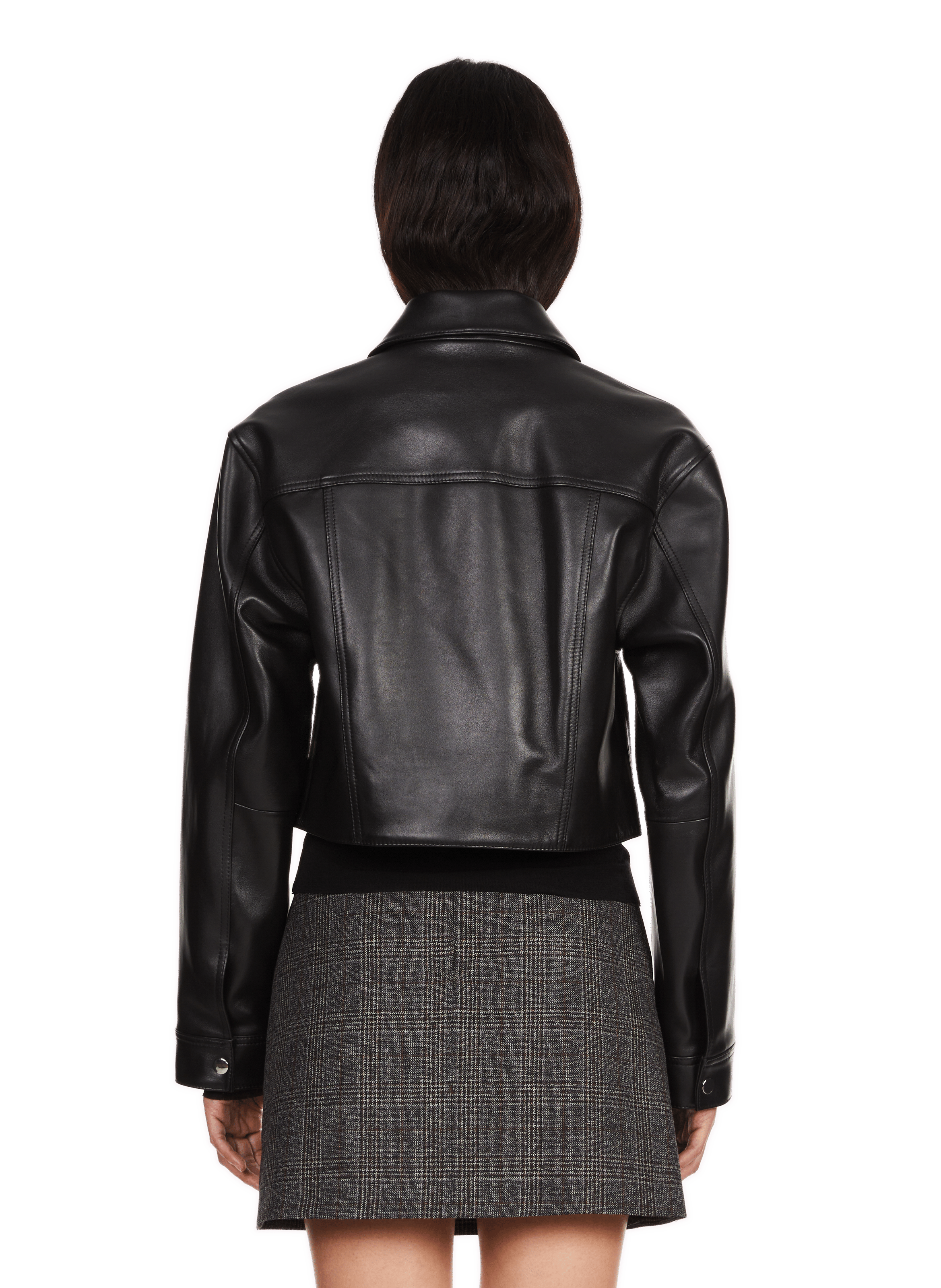 UMIU - Veste courte en cuir| Noir