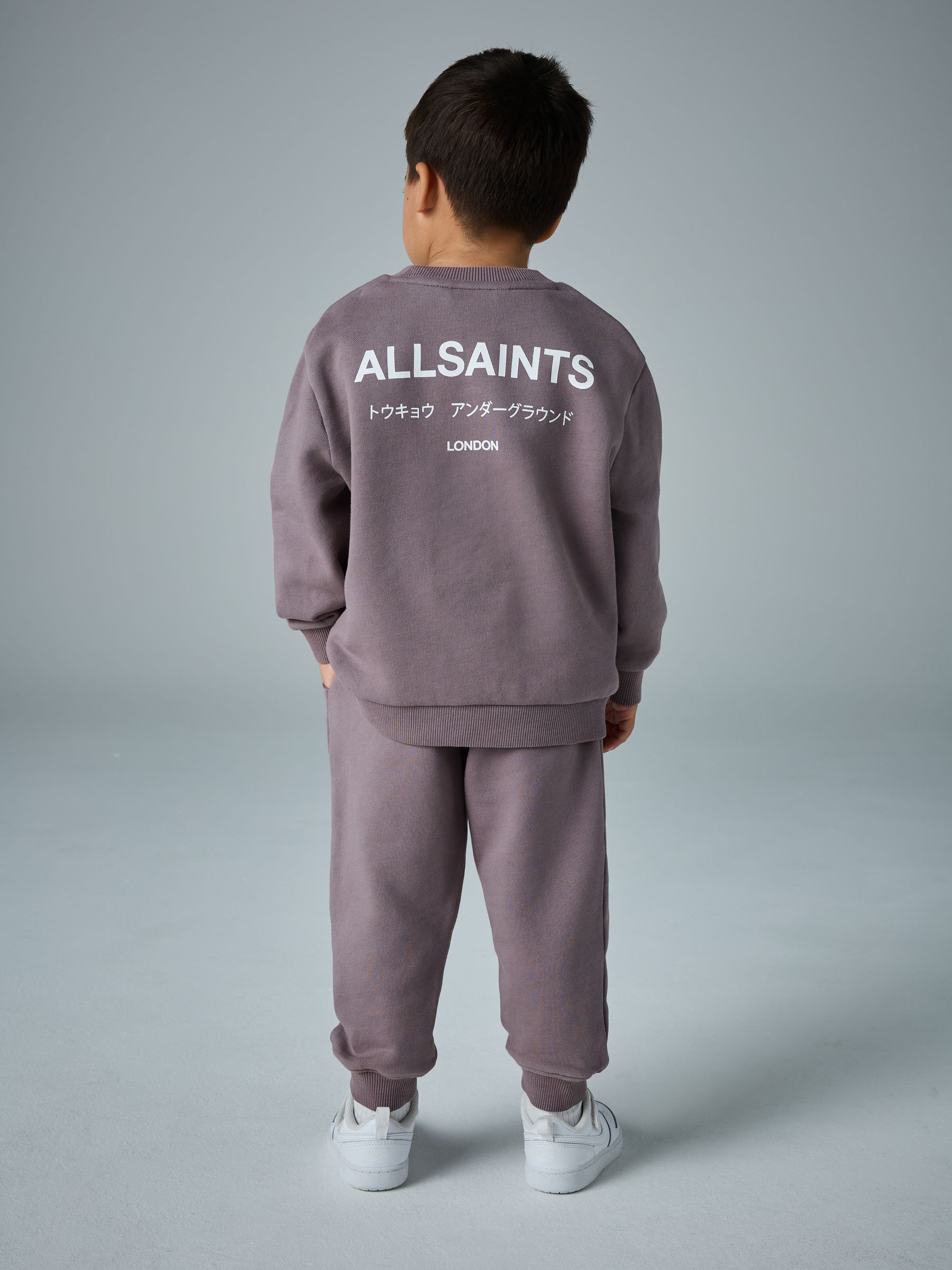 Paars met wassing - smALLSAINTS Underground Oversized Younger Boys Sweatshirt and Joggers Set