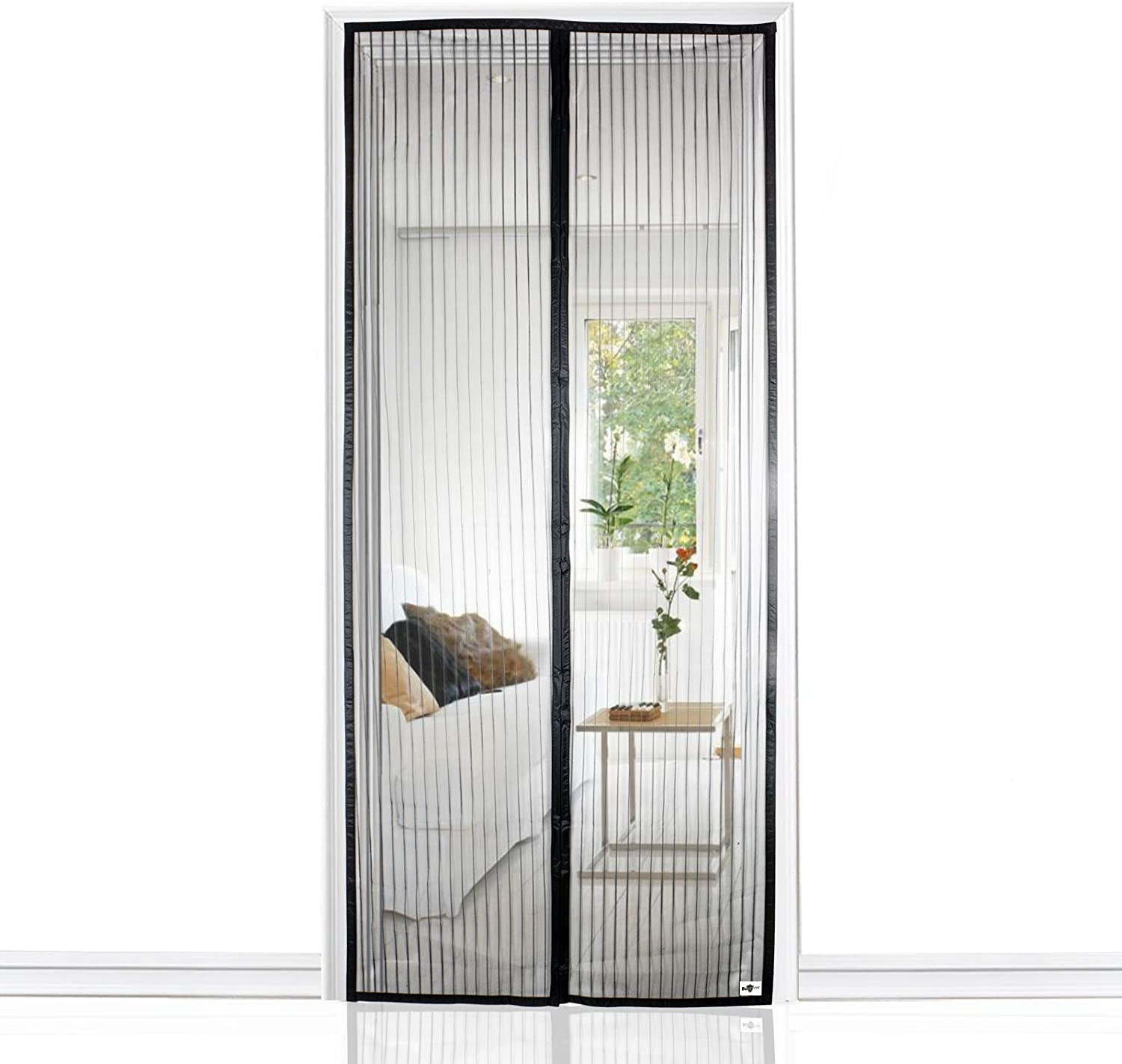 (100x240cm) Magnetischer Tür Insektenschutz Fliegenvorhang Moskitonetz Automatisches Schliessen - Schwarz