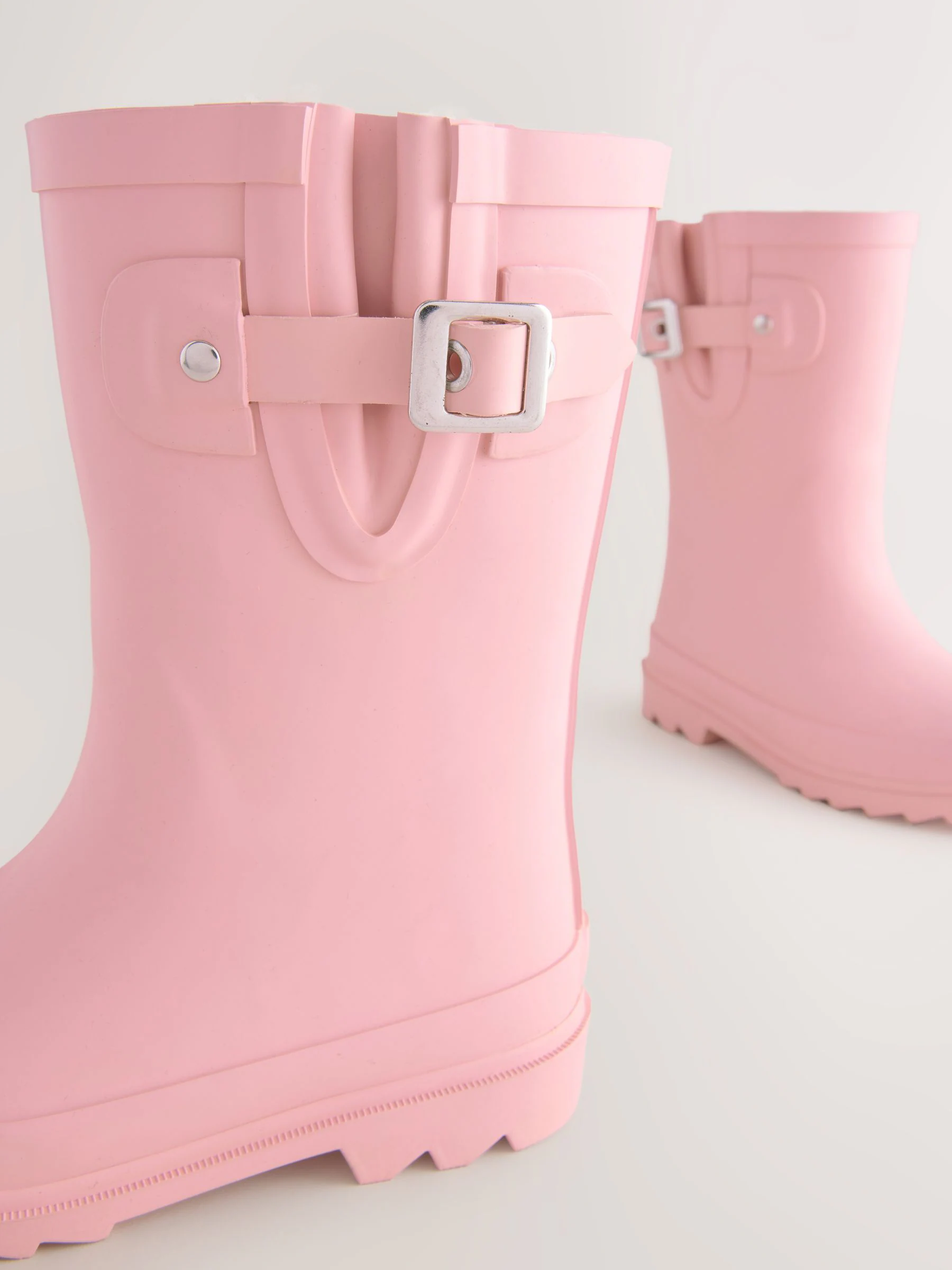 Roze - Warmgevoerde regenlaarzen met gesp
