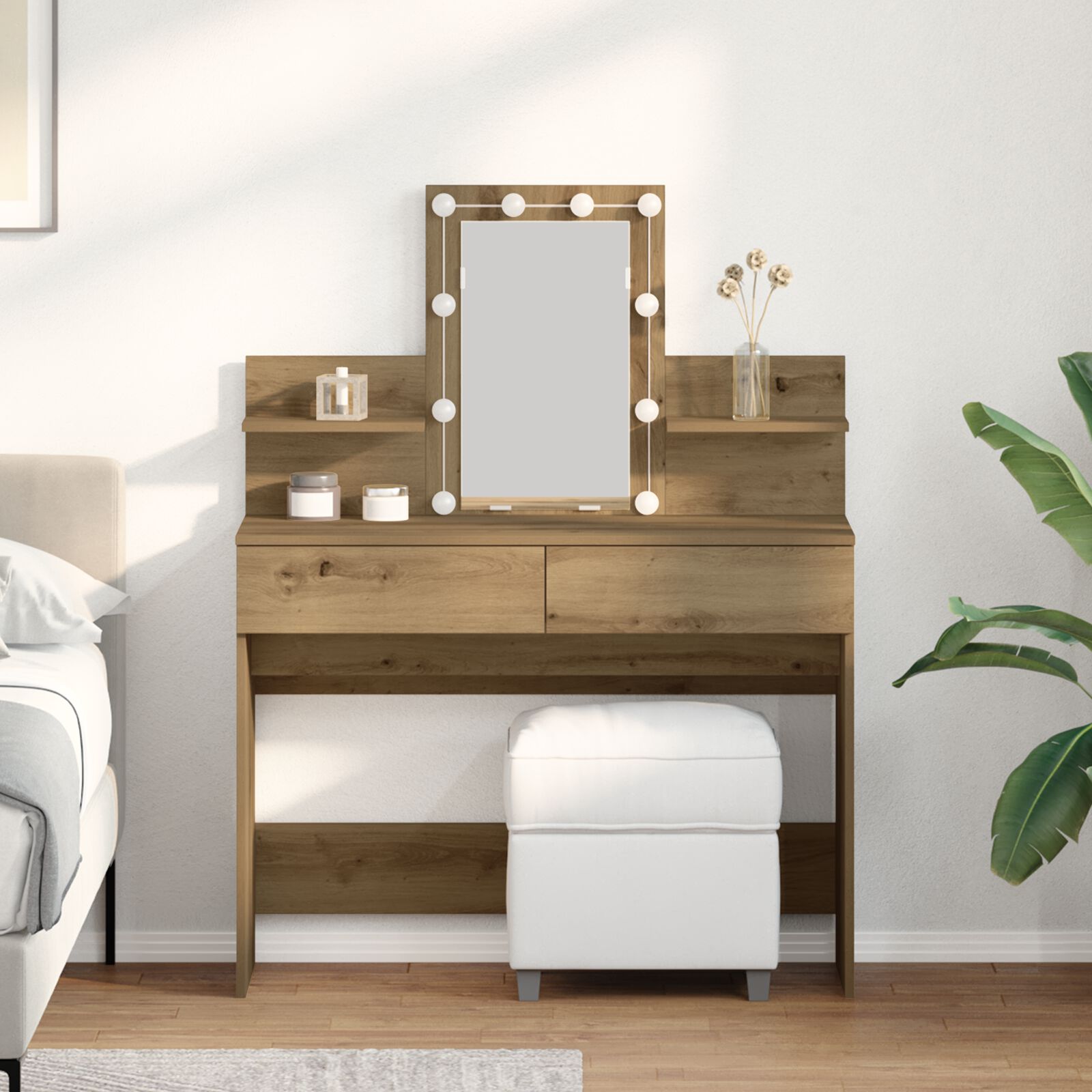 vidaXL Artisan kaptafel eiken 100 x 40 x 130 cm Materiaal hout