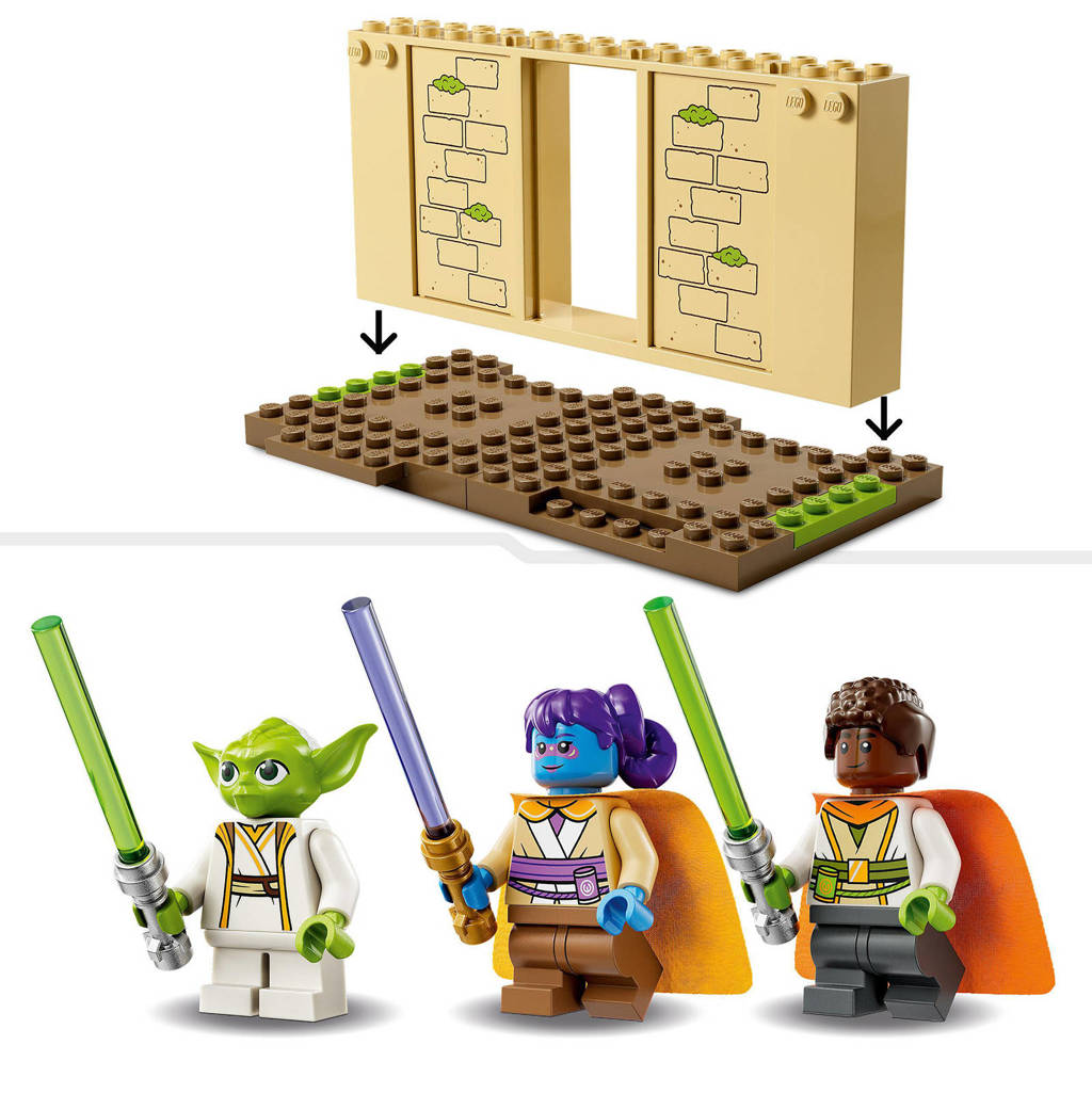 YodaTenoo Jedi tempel Bouwbaar Yoda Speelgoed met Lichtzwaarden en Speederbike 75358