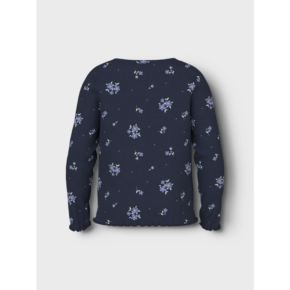 Køb Name It Navy Blazer Blossom Aop Nmfvemia Ls Slim Top