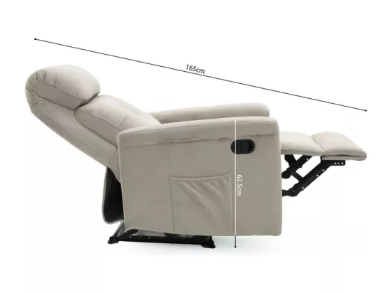Fauteuil relaxation relevable manuellement VENISE coloris beige