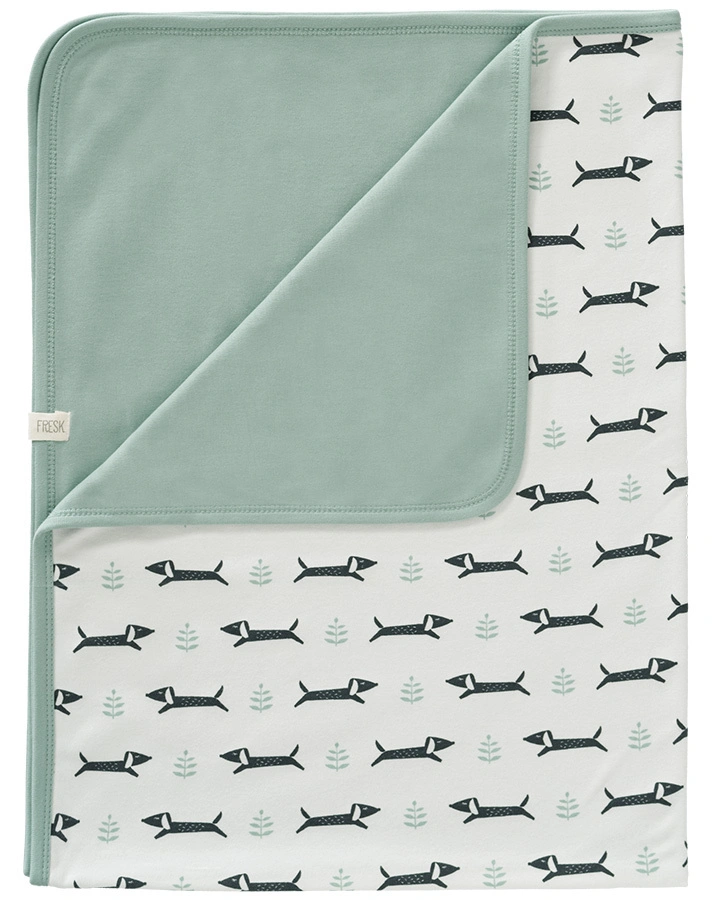 Babydecke DACHSY (80x100) in hellblau