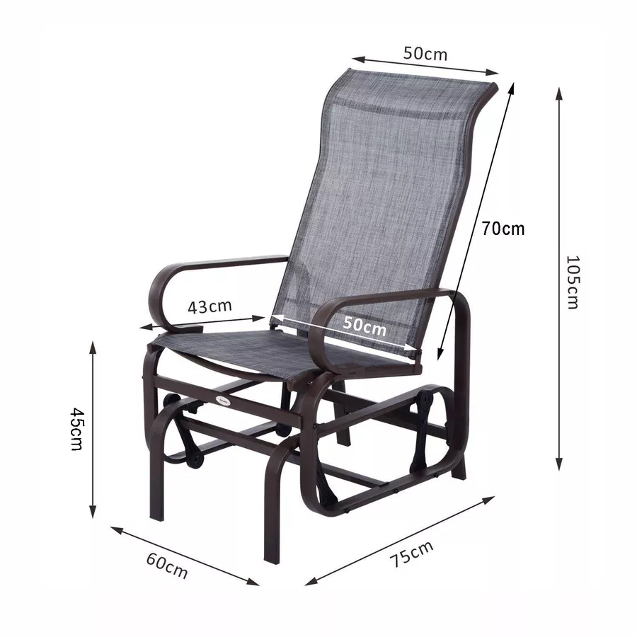 Outsunny Schaukelstuhl mit Ergonomischer Form grau