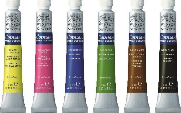 Winsor & Newton - Akvarelfarve Sæt - 6X8 ML