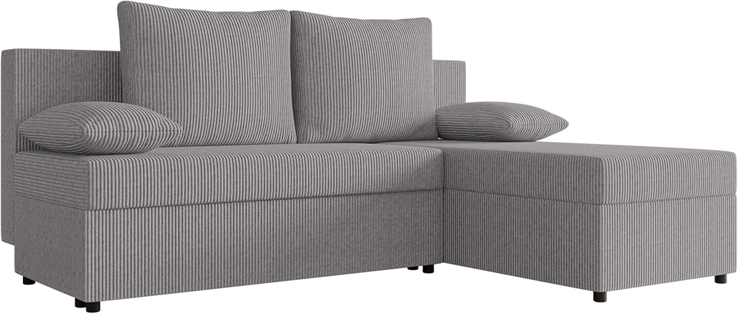 Mirjan24 Ecksofa Masena, Sofa mit Bettkasten und Schlaffunktion, Eckcouch, L-Form Couch für Wohnzimmer, Polsterecke mit Bettfunktion, Ottomane Universal (Poso 110)