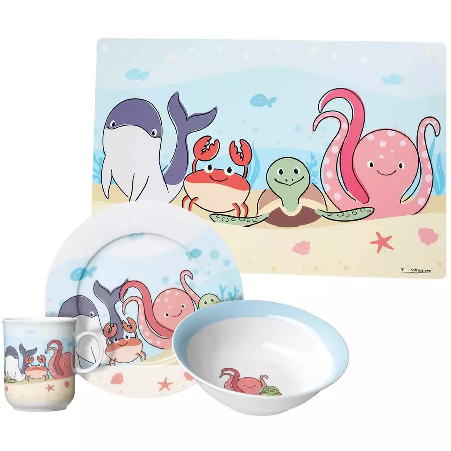 Ritzenhoff & Breker GmbH & Co. KG Kindergeschirr mit Platzset Unterwasserwelt bunt