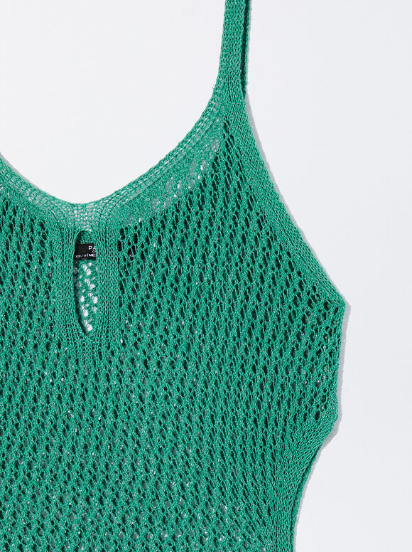 Vestido de malha com recortes - Verde