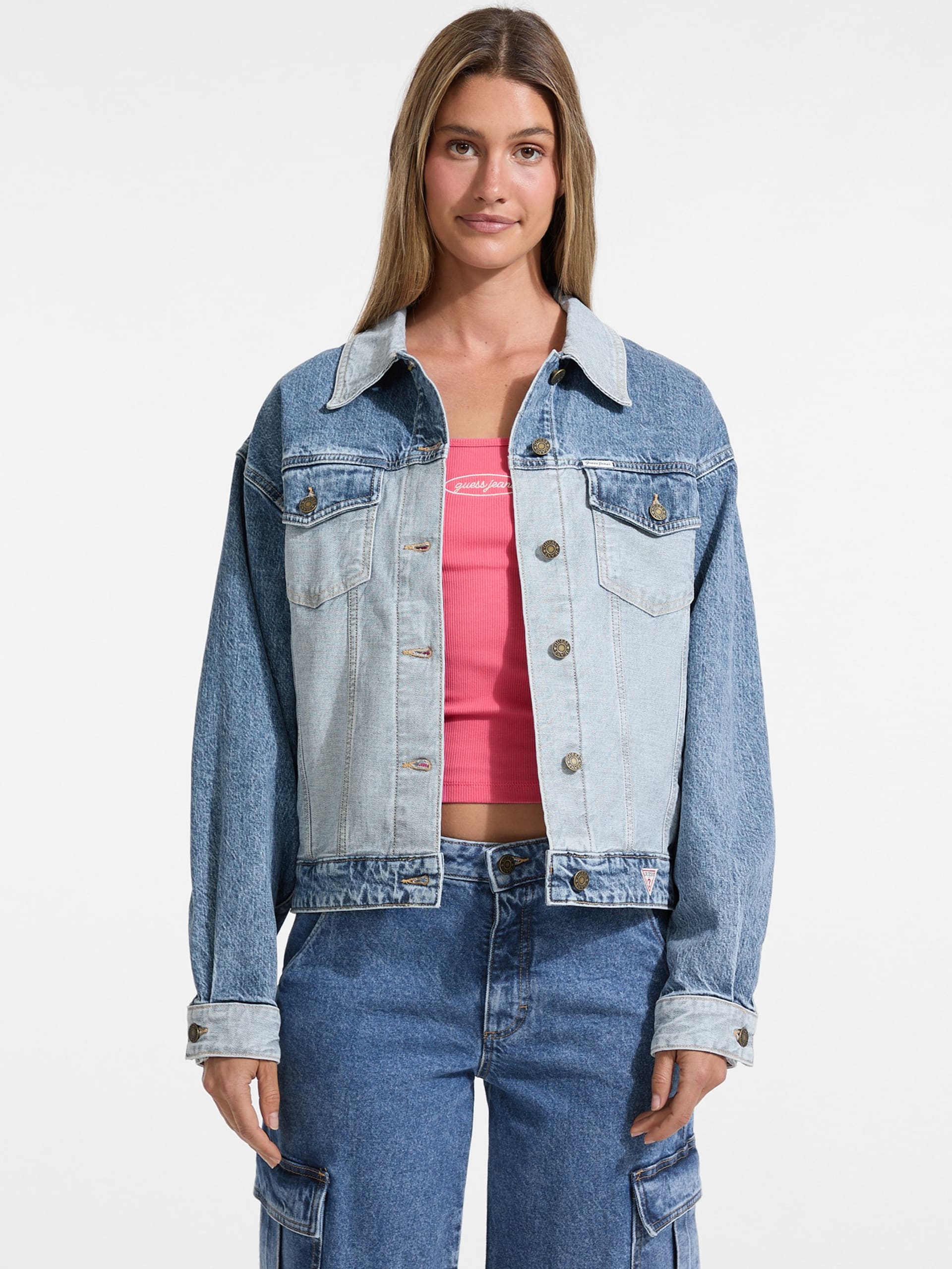 Jaqueta jeans oversized estilo caminhoneiro
