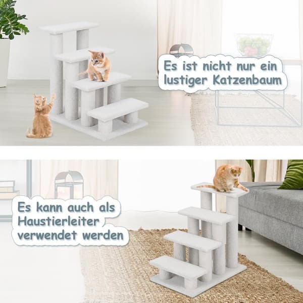 4 trinns dyretrapper for katter og hunder opptil 25 kg kattetrapper hundetrapper beige