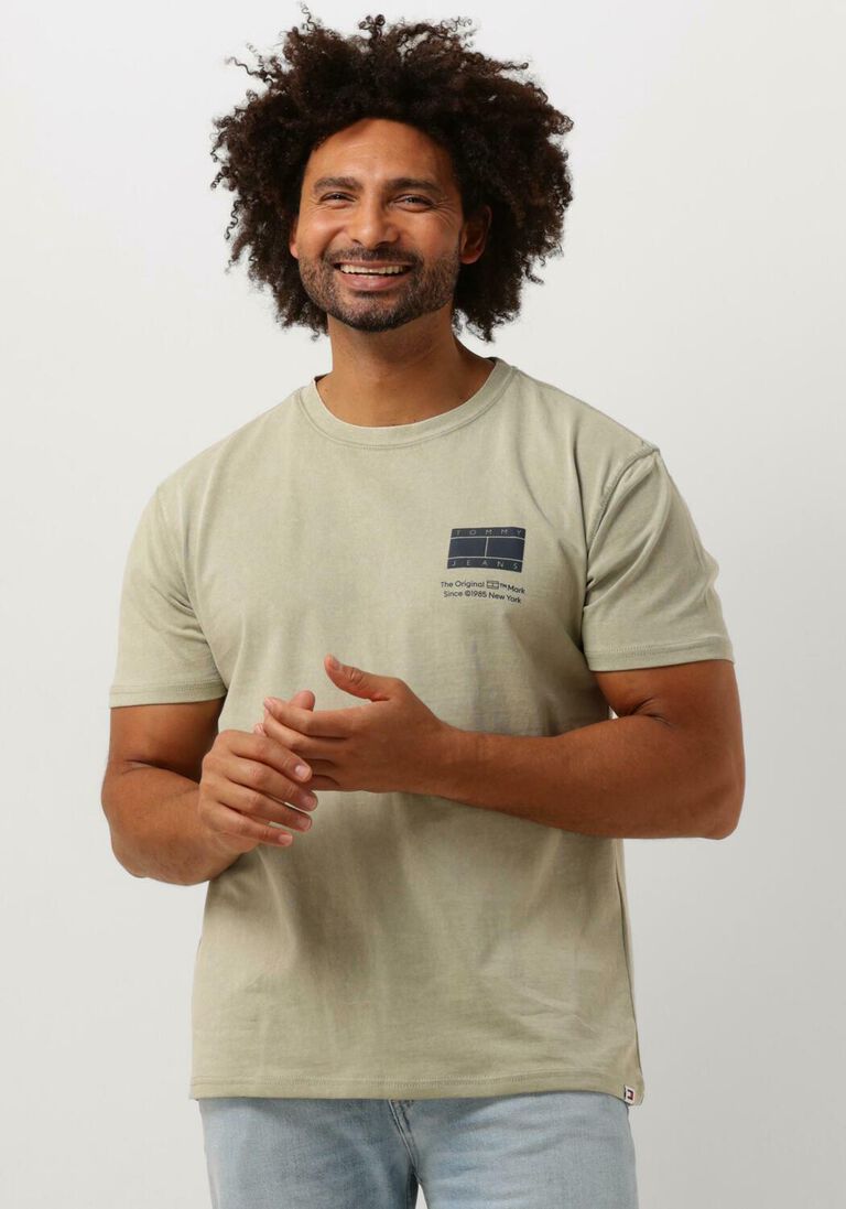 TOMMY JEANS groene tommy jeans t-shirt tjm reg essential cb flag tee